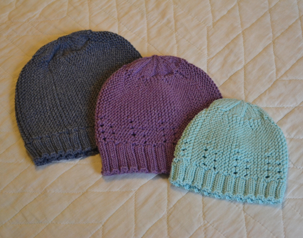 image of marvelously modular hat in three sizes with or without eyelets